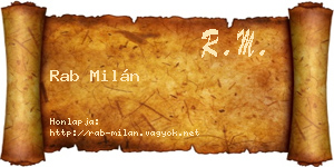 Rab Milán névjegykártya